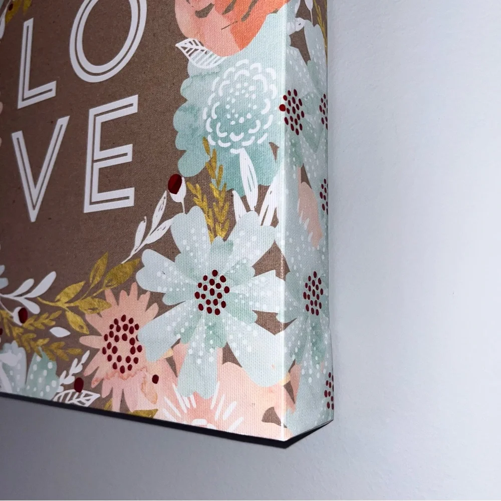 Floral Love Canvas Wall Art 10x12